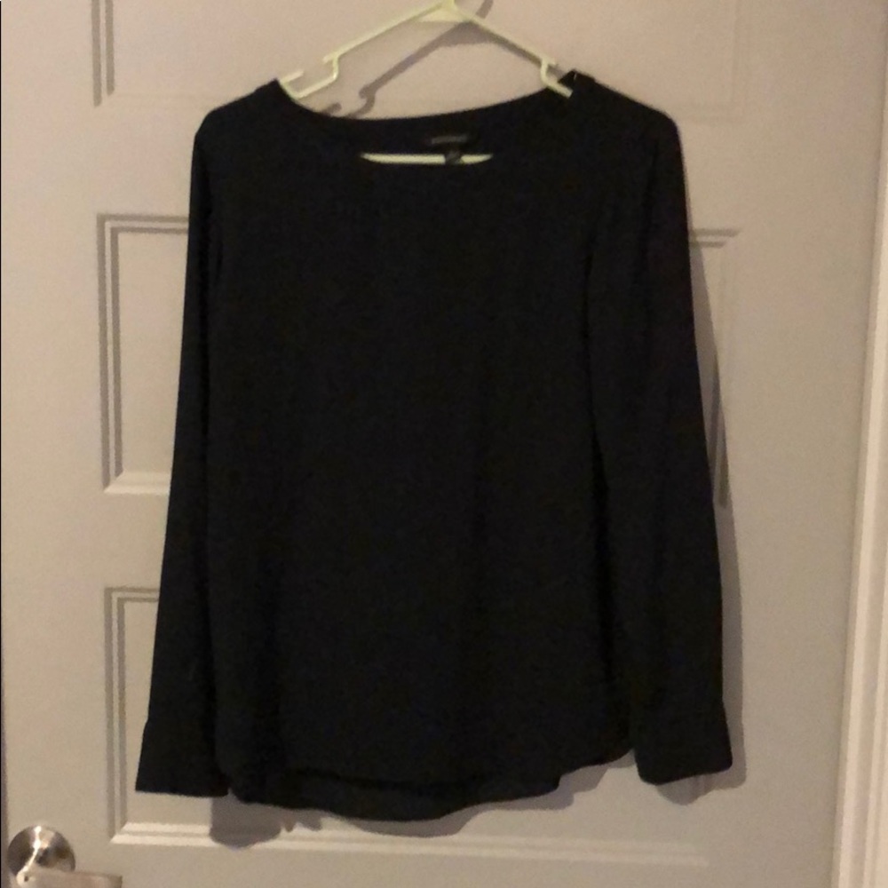 Black sheer long sleeve tee